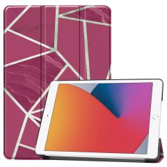 iMoshion Trifold Design Bookcase iPad 7 (2019) / iPad 8 (2020) / iPad 9 (2021) 10.2 inch - Bordeaux Graphic
