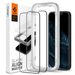 Spigen AlignMaster Full Screenprotector 2 Pack iPhone 13 / 13 Pro - Zwart