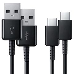Samsung 2 x USB-C naar USB kabel Samsung Galaxy A21s - 1,5 meter - Zwart