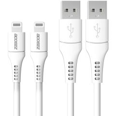 Accezz 2 pack Lightning naar USB kabel iPhone Xs - MFi certificering - 2 meter - Wit