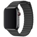 Apple Leather Loop M Apple Watch Series 1-9 / SE / Ultra (2) - 42/44/45/49 mm - Zwart