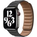Apple Leather Link Apple Watch Series 1-9 / SE - 38/40/41 mm - Maat M/L - Zwart