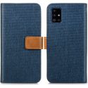 iMoshion Luxe Canvas Bookcase Samsung Galaxy A51 - Donkerblauw