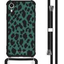 iMoshion Design hoesje met koord iPhone Xr - Luipaard - Groen / Zwart