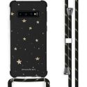 iMoshion Design hoesje met koord Samsung Galaxy S10 - Sterren - Zwart / Goud