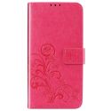 Klavertje Bloemen Bookcase Redmi Note 9 Pro / 9S - Fuchsia