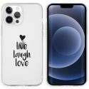 iMoshion Design hoesje iPhone 13 Pro - Live Laugh Love - Zwart