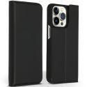 Accezz Premium Leather Slim Bookcase iPhone 13 Pro - Zwart