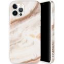 Selencia Aurora Fashion Backcover iPhone 12 (Pro) - Duurzaam hoesje - 100% gerecycled - Wit Marmer