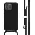 iMoshion Siliconen hoesje met koord iPhone 14 Pro Max - Zwart