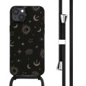 iMoshion Siliconen design hoesje met koord iPhone 14 Plus - Sky Black