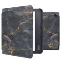 iMoshion Design Slim Hard Case Sleepcover met stand Kobo Libra 2 / Tolino Vision 6 - Black Marble