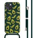 iMoshion Siliconen design hoesje met koord iPhone 15 - Avocado Green
