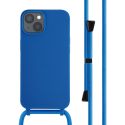 iMoshion Siliconen hoesje met koord iPhone 14 - Blauw