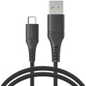 iMoshion USB-C naar USB kabel iPhone 15 Plus - Gevlochten textiel - 1,5 meter - Zwart