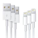 3x Lightning naar USB-kabel iPhone 12 Pro - 1 meter - Wit