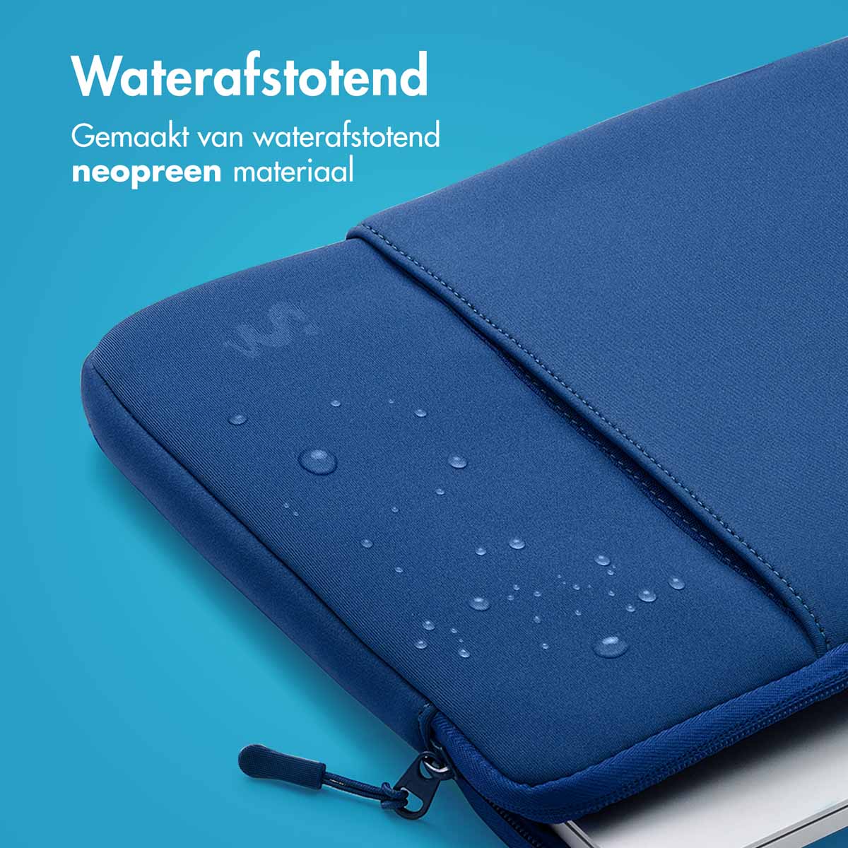 imoshion Laptophoes met opbergvak 14 inch - Laptopsleeve - Cobalt Blue