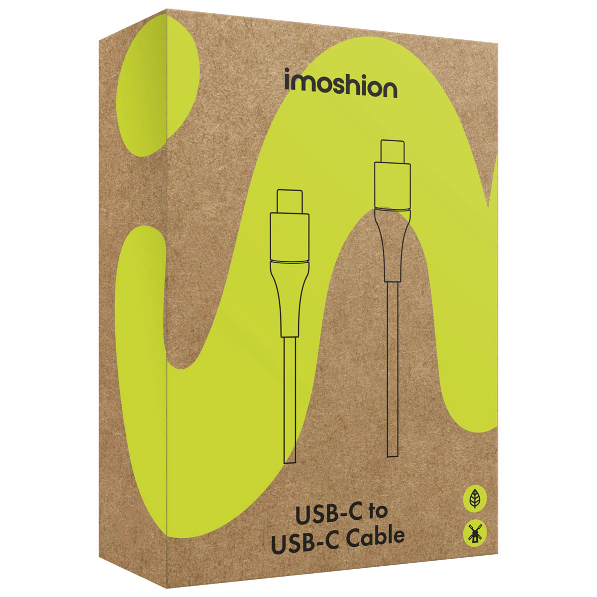 imoshion Braided USB-C vers câble USB-C - 3 mètre - Noir