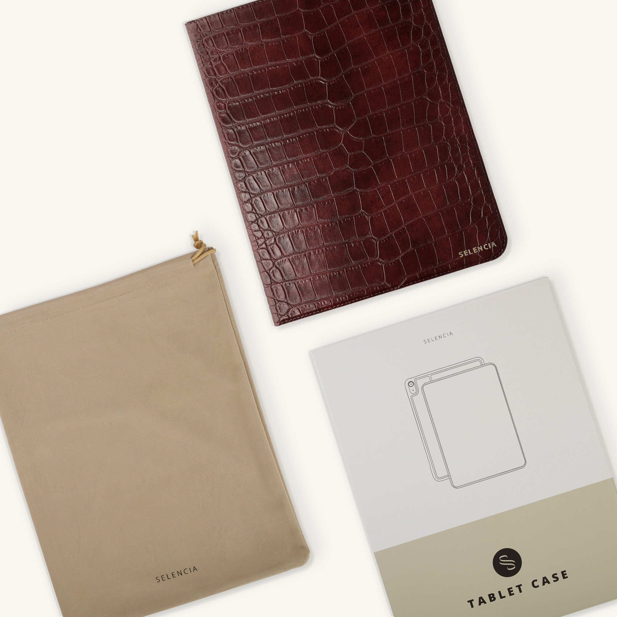 Selencia Coque Croco Samsung Galaxy Tab A11 Plus / A9 Plus - Burgundy