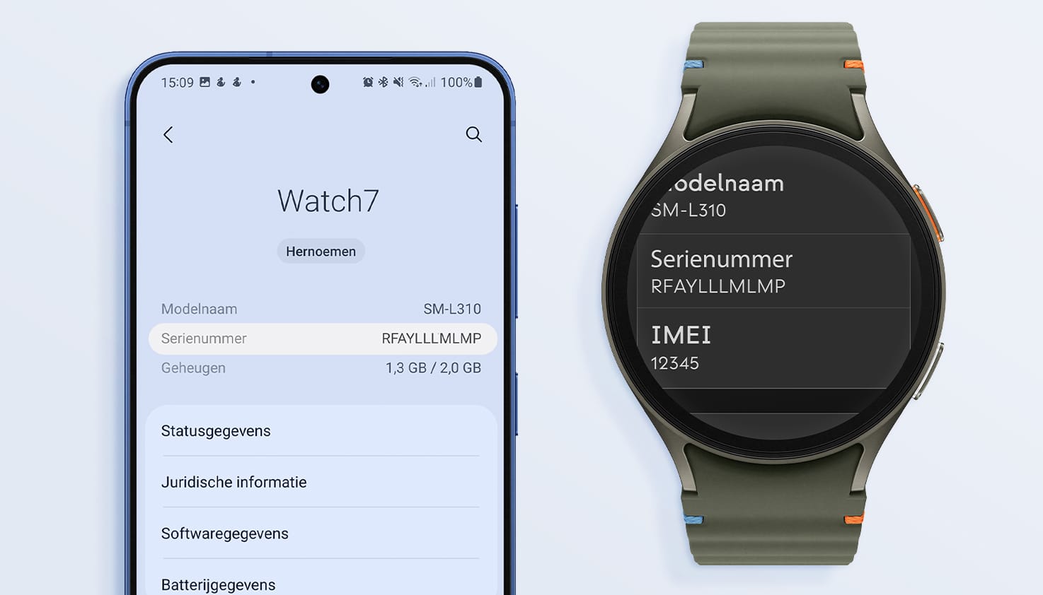 man kijkt en scrolt op zijn smartwatch en houdt in zijn andere hand zijn telefoon