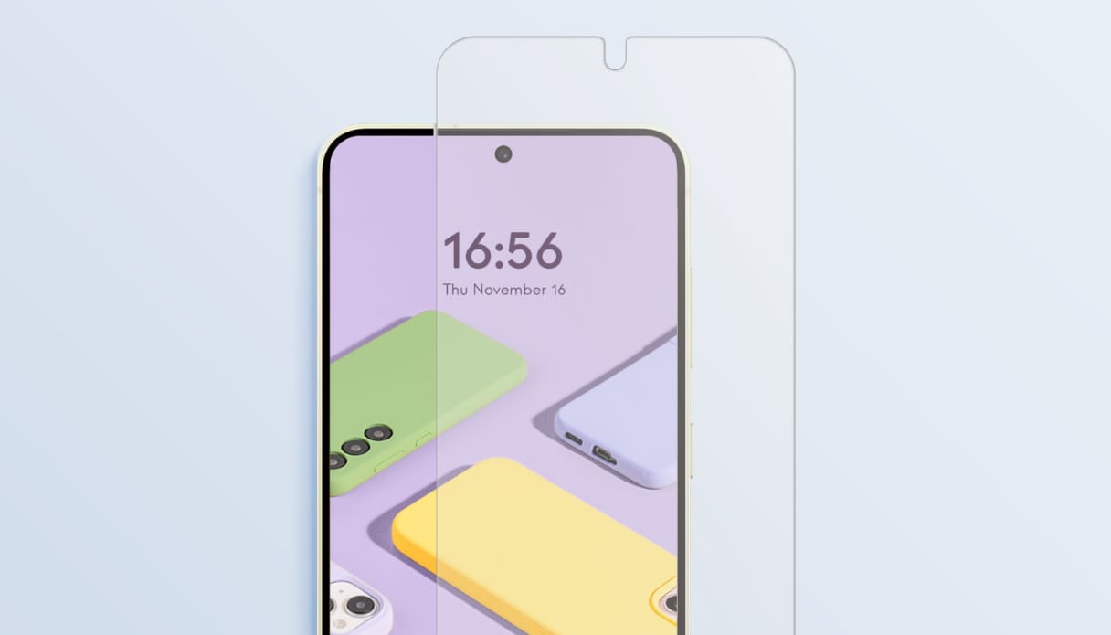 S25 scherm met screenprotectie.