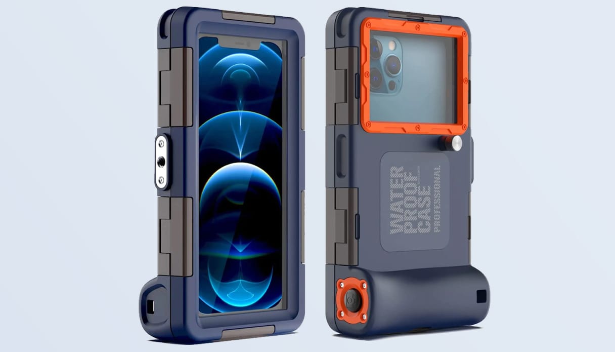 Een duikbestendige telefoonhoes.