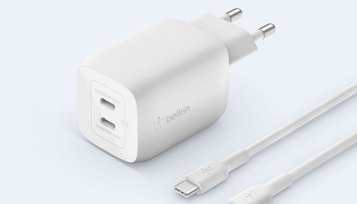 Een GaN-oplader van Belkin.