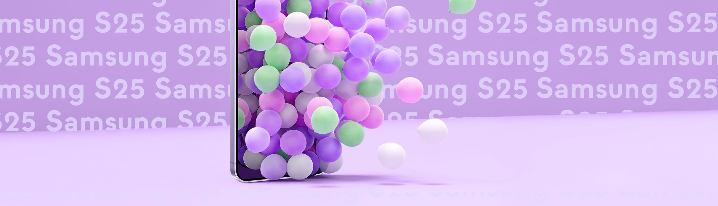 S25 met ballonnen die eruit vliegen