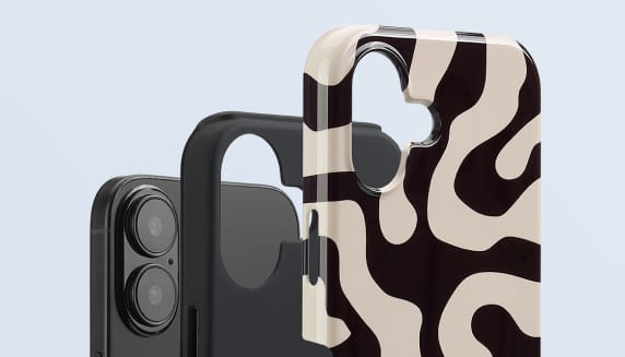 Foto van een kunststof telefoonhoes.