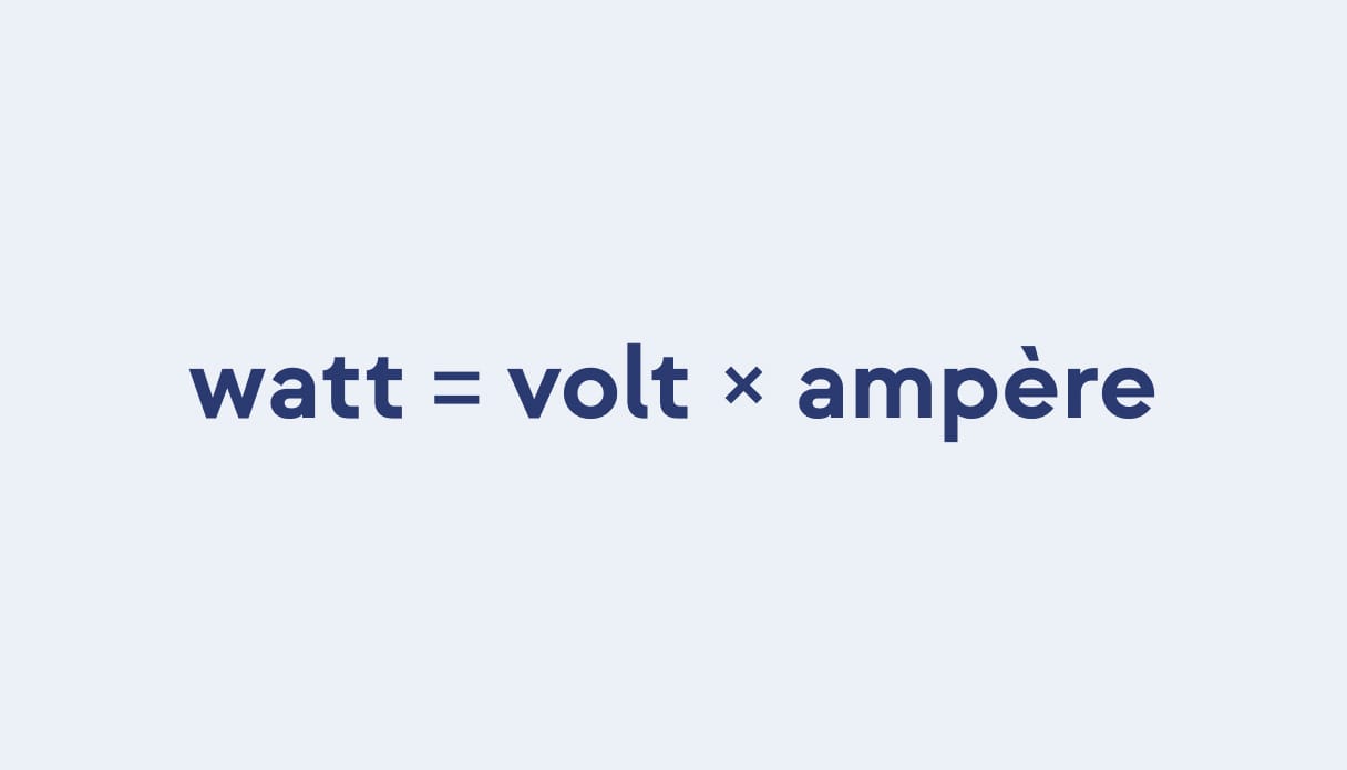De formule watt = volt x ampère