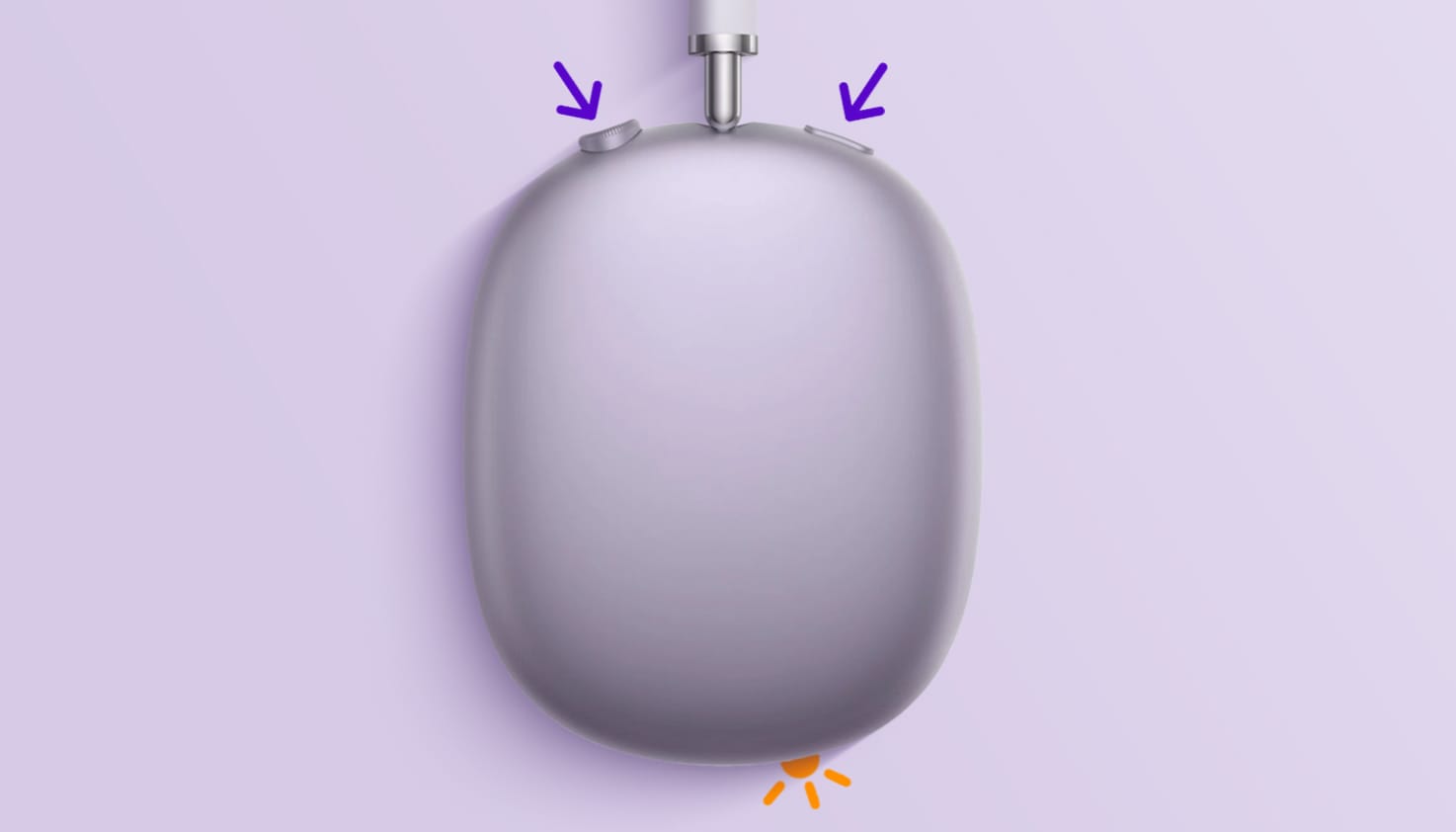 De rechter oorschelp van de AirPods Max.