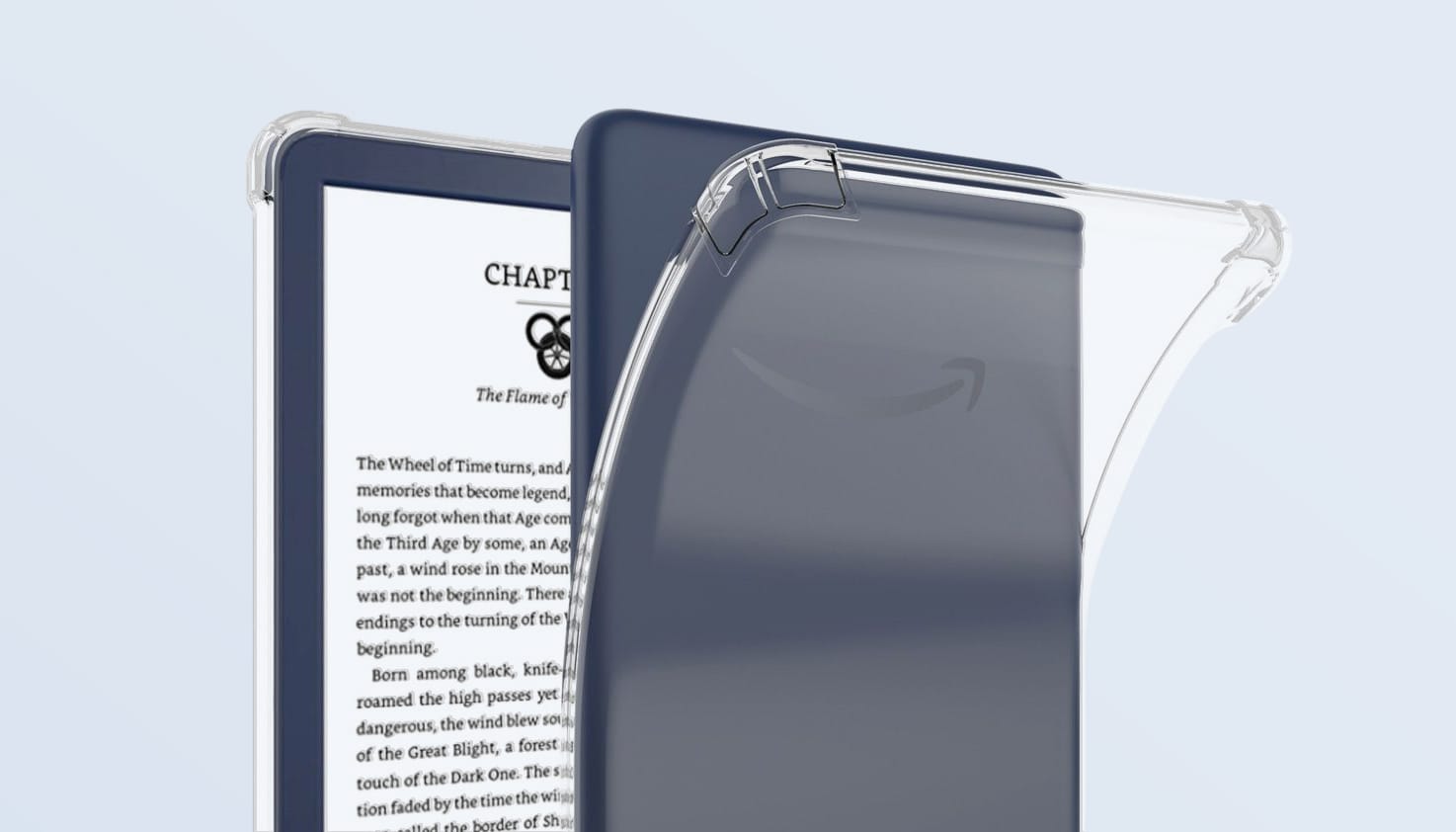 Foto van een transparante backcover voor de e-reader.