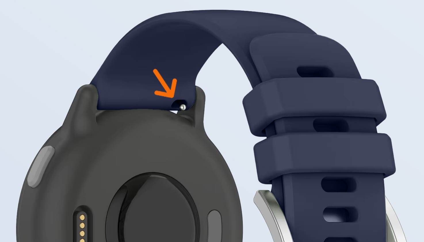 Foto van een garmin watch bevestiging.