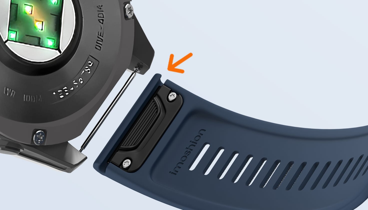 Foto van een fitbit bevestiging.