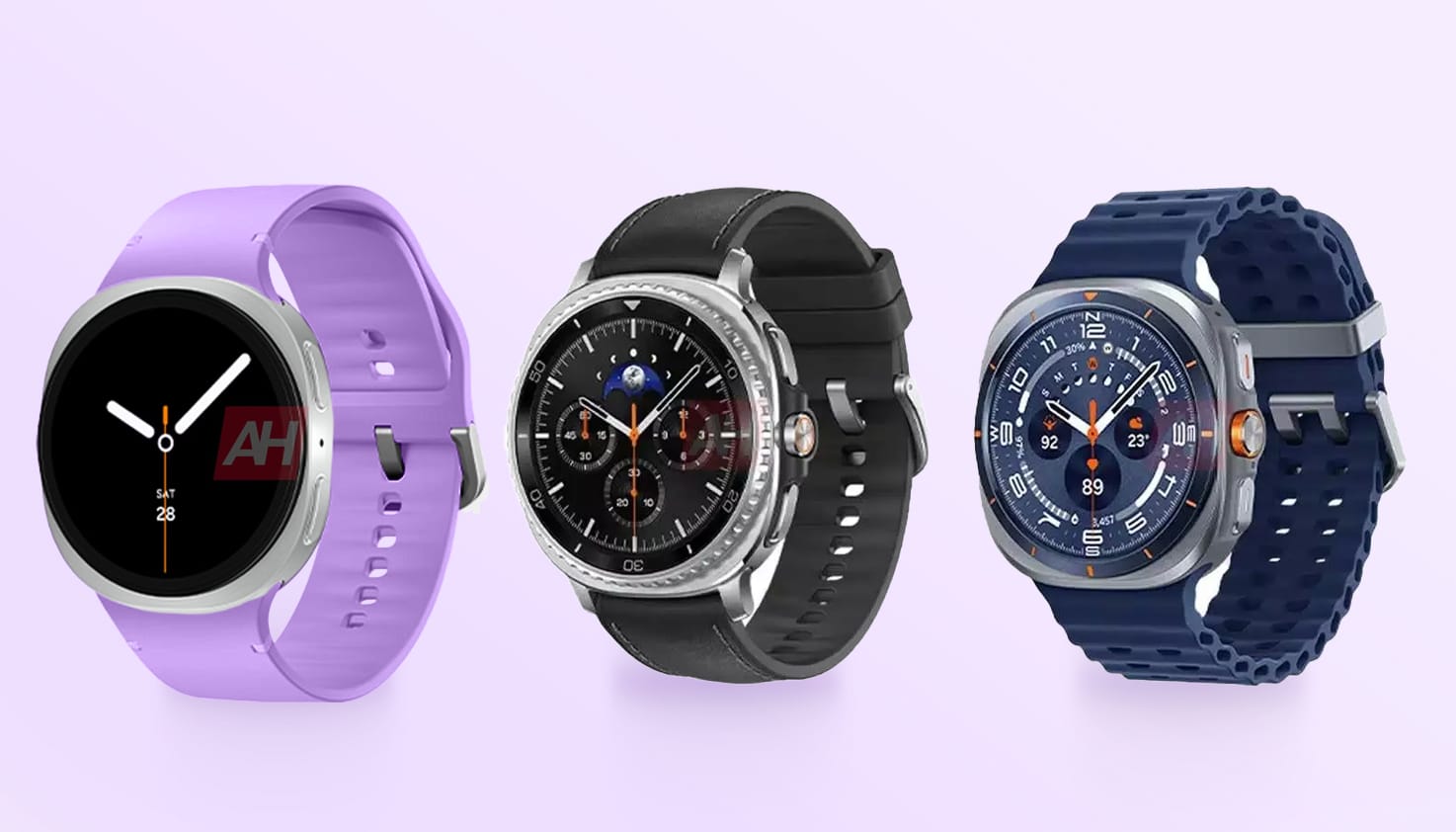 De line-up van de verwachte Watch8-serie.