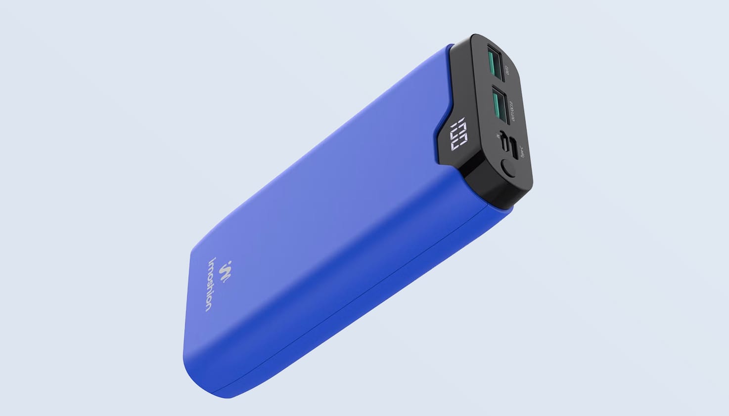 De kobaltblauwe imoshion powerbank met 20.000 mAh.