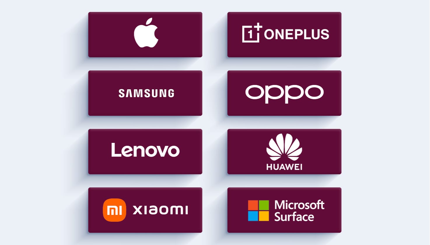 Logo's van verschillende merken tablets.